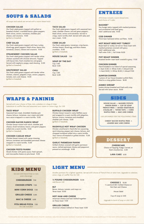 Menu | Lincoln Depot